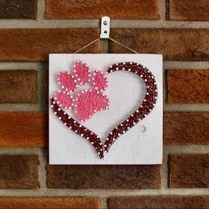 Paw Print Heart String Art